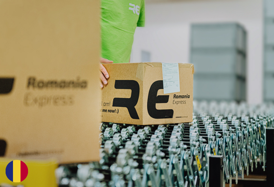 Sortowanie paczek przed dostawą do Rumunii